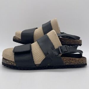 BearPaw Womens 10 Shoes Sandal Black Hook & Loop Buckle Strappy Comfort Bohemian